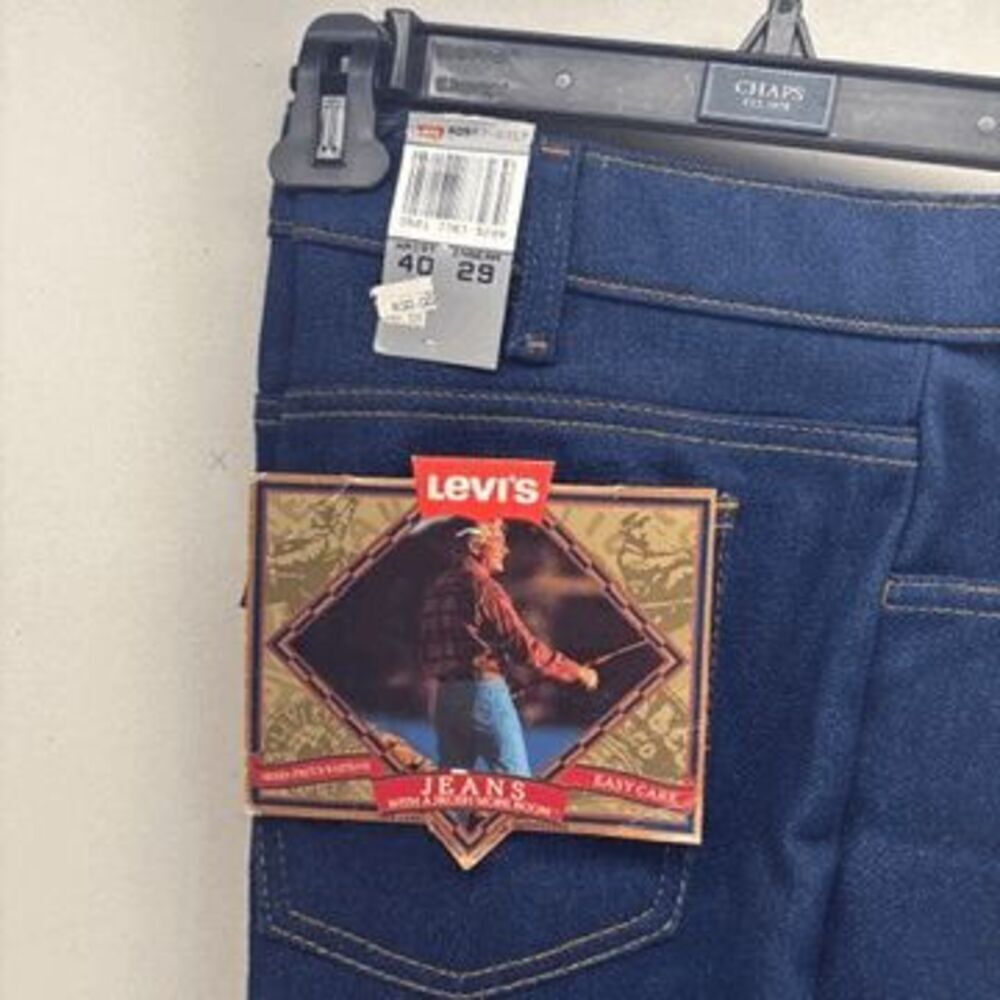Vintage LEVI'S Action Jeans Skosh More Room Dark Blue USA made 40 x 29 NEW *